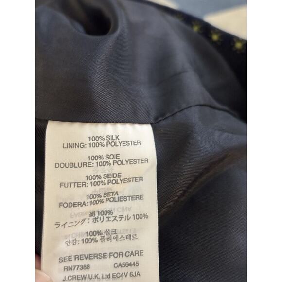 Navy And Yellow Sunshine Twee J Crew Mini Silk Skirt Size 00 - Picture 6 of 6